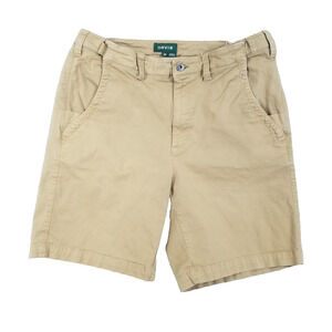 Orvis Shorts Mens 34 Khaki Tan Casual Flat Front‎ Cotton Stretch Chino Summer